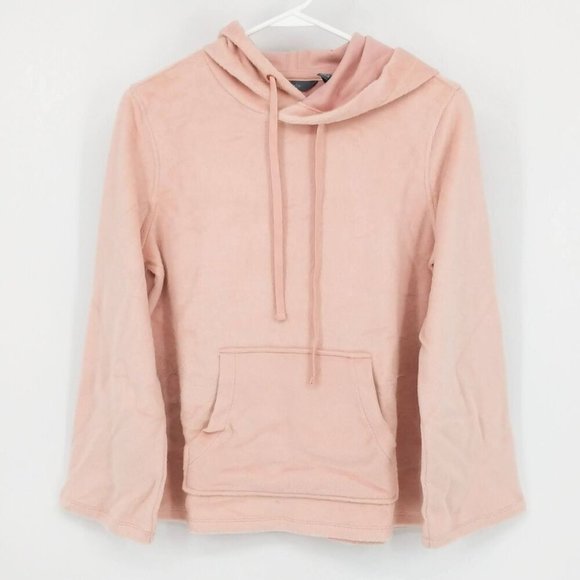 AnyBody Fleece French Terry Wide Sleeve Hooded Sweatshirt Mitsy Rose Size XXS - Picture 1 of 4